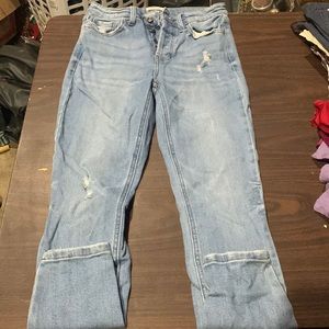 Studio Blue skinny jeans with subtle rips and button down instead of zipper